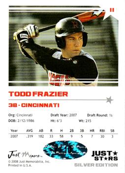 2008 Just Autographs - Just Stars Silver #11 Todd Frazier Back