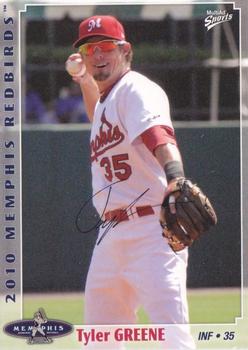 2010 MultiAd Memphis Redbirds #10 Tyler Greene Front