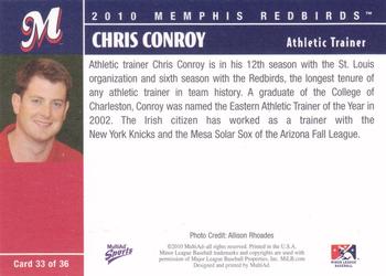 2010 MultiAd Memphis Redbirds #33 Chris Conroy Back