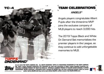2019 Topps On-Demand Black and White - Team Celebration #TC-4 Los Angeles Angels Back