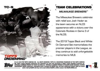 2019 Topps On-Demand Black and White - Team Celebration #TC-9 Milwaukee Brewers Back