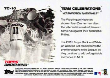 2019 Topps On-Demand Black and White - Team Celebration #TC-10 Washington Nationals Back