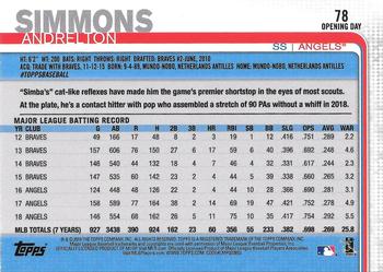 2019 Topps Opening Day - Purple #78 Andrelton Simmons Back