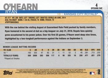 2019 Topps Opening Day - Red #4 Ryan O'Hearn Back