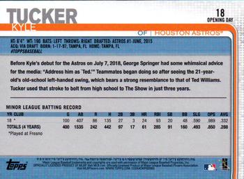 2019 Topps Opening Day - Red #18 Kyle Tucker Back