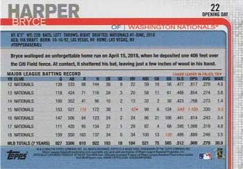 2019 Topps Opening Day - Red #22 Bryce Harper Back