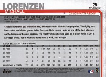 2019 Topps Opening Day - Red #25 Michael Lorenzen Back