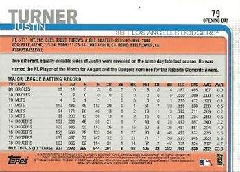 2019 Topps Opening Day - Red #79 Justin Turner Back