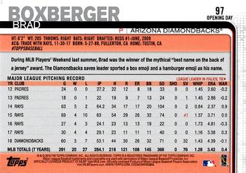 2019 Topps Opening Day - Red #97 Brad Boxberger Back