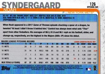 2019 Topps Opening Day - Red #126 Noah Syndergaard Back