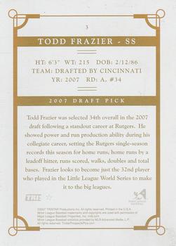 2007 TriStar Prospects Plus - Back Printing Plates Yellow #3 Todd Frazier Front