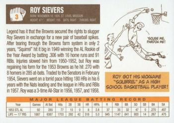 2003 1953 St. Louis Browns 50th Anniversary Set #3 Roy Sievers Back