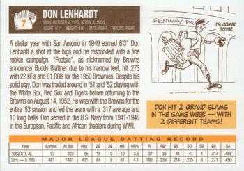 2003 1953 St. Louis Browns 50th Anniversary Set #7 Don Lenhardt Back