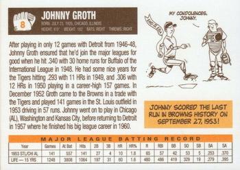 2003 1953 St. Louis Browns 50th Anniversary Set #8 Johnny Groth Back