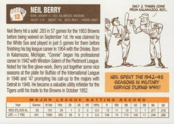 2003 1953 St. Louis Browns 50th Anniversary Set #13 Neil Berry Back