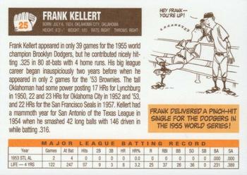 2003 1953 St. Louis Browns 50th Anniversary Set #25 Frank Kellert Back