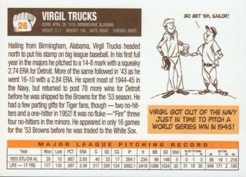 2003 1953 St. Louis Browns 50th Anniversary Set #26 Virgil Trucks Back