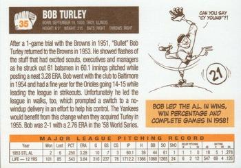 2003 1953 St. Louis Browns 50th Anniversary Set #35 Bob Turley Back