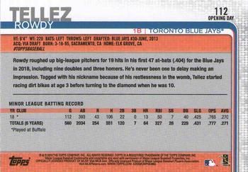 2019 Topps Opening Day - Maple Leaf #112 Rowdy Tellez Back