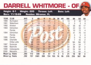 2001 Post Memphis Redbirds #NNO Darrell Whitmore Back