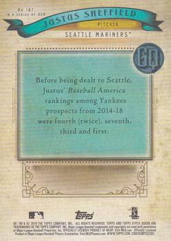 2019 Topps Gypsy Queen - Missing Nameplate #187 Justus Sheffield Back