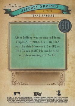 2019 Topps Gypsy Queen - Missing Nameplate #255 Jeffrey Springs Back