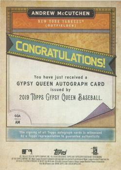 2019 Topps Gypsy Queen - Gypsy Queen Autographs #GQA-AM Andrew McCutchen Back