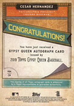2019 Topps Gypsy Queen - Gypsy Queen Autographs #GQA-CH Cesar Hernandez Back