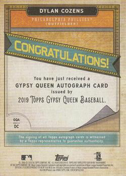 2019 Topps Gypsy Queen - Gypsy Queen Autographs #GQA-DC Dylan Cozens Back