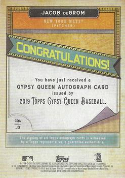 2019 Topps Gypsy Queen - Gypsy Queen Autographs #GQA-JD Jacob deGrom Back