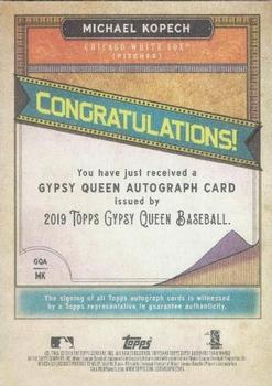 2019 Topps Gypsy Queen - Gypsy Queen Autographs #GQA-MK Michael Kopech Back