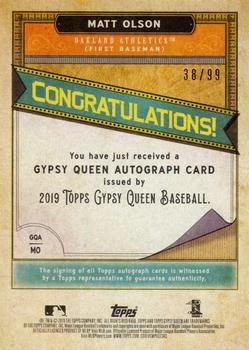 2019 Topps Gypsy Queen - Gypsy Queen Autographs GQ Logo Swap #GQA-MO Matt Olson Back