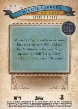 2019 Topps Gypsy Queen - Chrome Box Topper #66 Miguel Cabrera Back