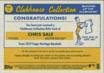 2019 Topps Heritage - Clubhouse Collection Relics Exclusive #ECCR-CS Chris Sale Back