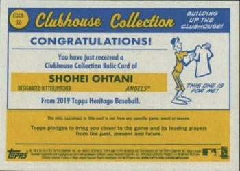 2019 Topps Heritage - Clubhouse Collection Relics Exclusive #ECCR-SO Shohei Ohtani Back