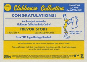 2019 Topps Heritage - Clubhouse Collection Relics Exclusive #ECCR-TS Trevor Story Back