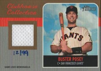 2019 Topps Heritage - Clubhouse Collection Relics Exclusive Gold #ECCR-BP Buster Posey Front