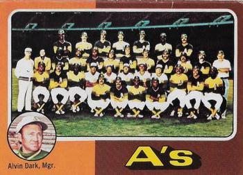 1975 Topps - Team Checklists White Back #561 Oakland A's / Alvin Dark Front