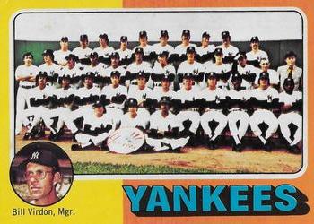 1975 Topps - Team Checklists White Back #611 New York Yankees / Bill Virdon Front