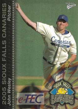 2005 MultiAd Sioux Falls Canaries #23 John Wesley Front