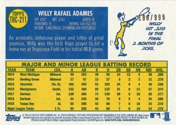 2019 Topps Heritage - Chrome (Walmart Exclusives) #THC-211 Willy Adames Back