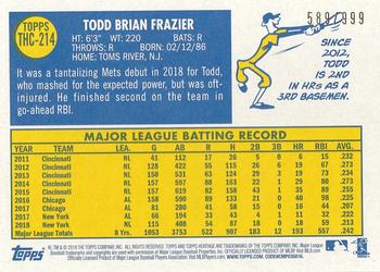 2019 Topps Heritage - Chrome (Walmart Exclusives) #THC-214 Todd Frazier Back