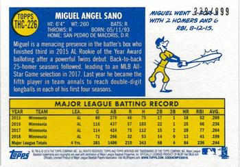 2019 Topps Heritage - Chrome (Walmart Exclusives) #THC-226 Miguel Sano Back