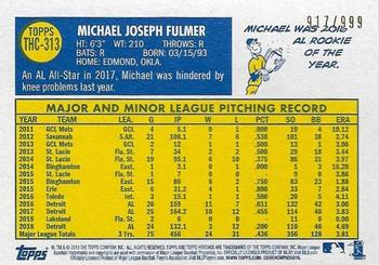 2019 Topps Heritage - Chrome (Walmart Exclusives) #THC-313 Michael Fulmer Back