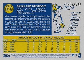 2019 Topps Heritage - Chrome (Walmart Exclusives) #THC-327 Mike Foltynewicz Back