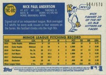 2019 Topps Heritage - Chrome (Walmart Exclusives) #THC-692 Nick Anderson Back