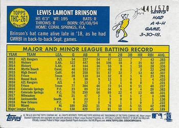 2019 Topps Heritage - Chrome Refractor (Walmart Exclusives) #THC-261 Lewis Brinson Back