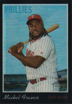 2019 Topps Heritage - Chrome Black Refractor (Walmart Exclusives) #THC-125 Maikel Franco Front