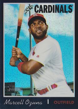 2019 Topps Heritage - Chrome Black Refractor (Walmart Exclusives) #THC-220 Marcell Ozuna Front