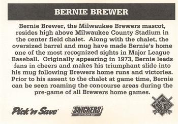 1994 Milwaukee Brewers Police - Grafton Police Department Grafton Lions Club #NNO Bernie Brewer Back